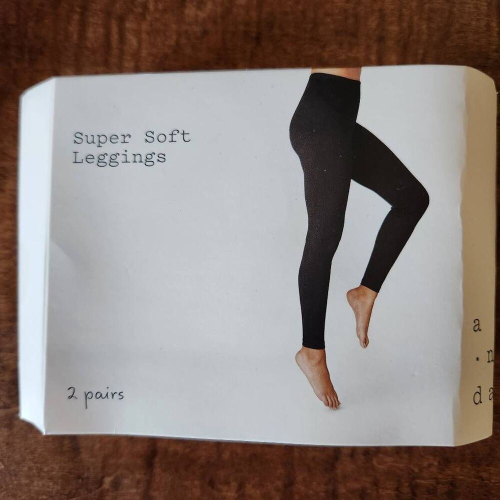 A new day womens M black leggings New Super soft basic essentials